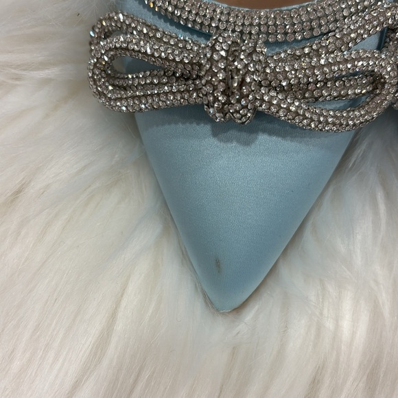 A New Day Carmin Blue Satin stiletto heels 6 wedding rhinestone NEVER WORN NEW - Picture 7 of 9